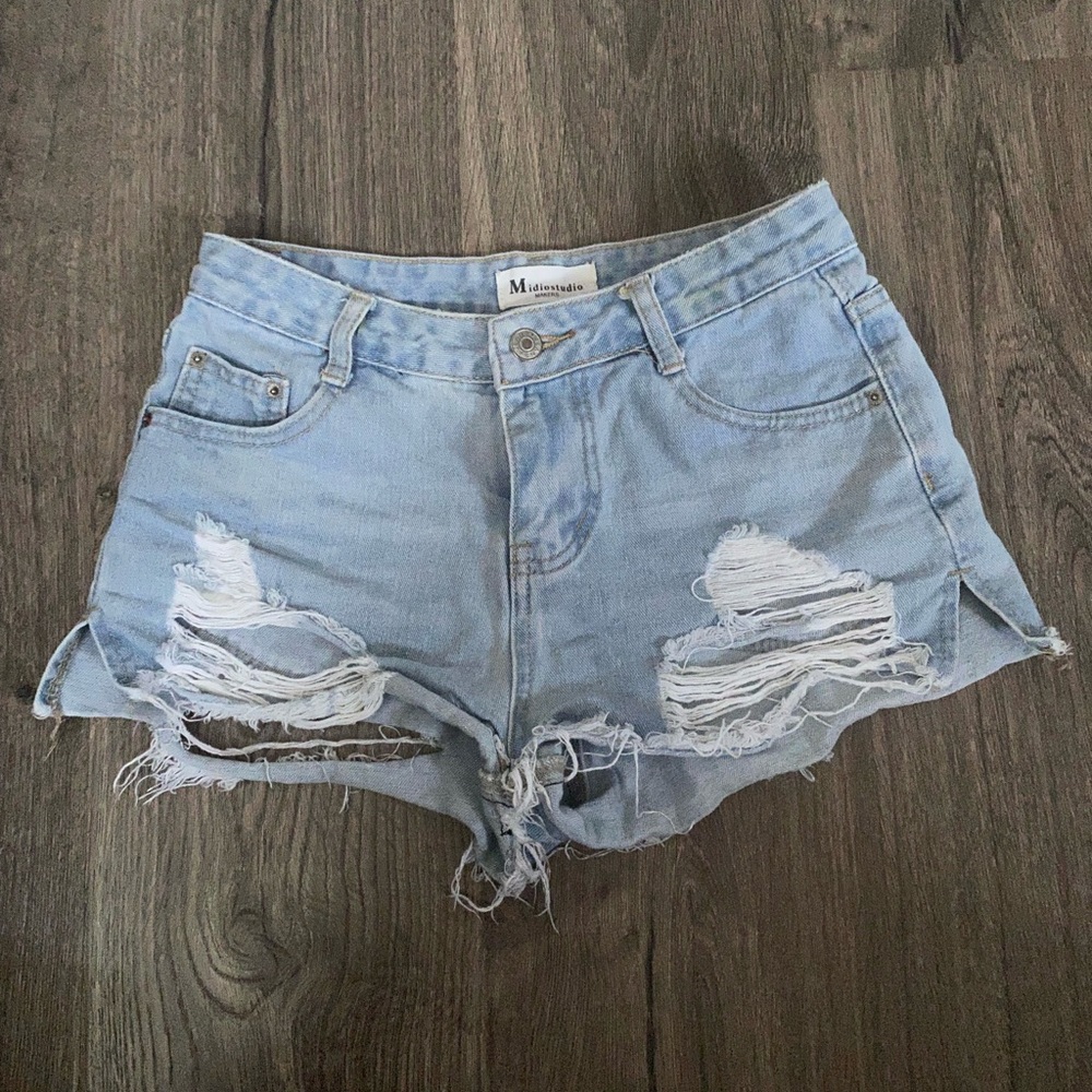 Midiostudio Shorts Womens Blue Denim Mom Jean Outdoors Casual Ladies